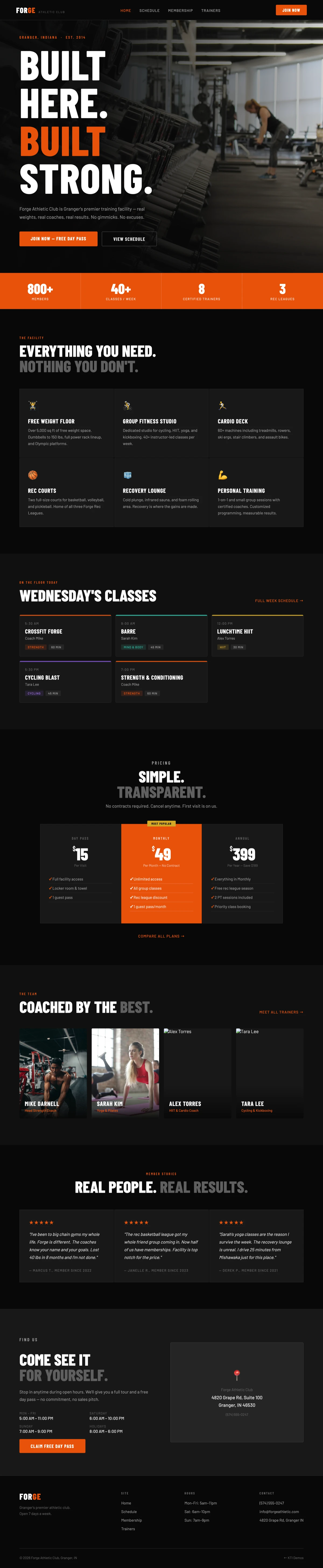 Forge Athletic website preview